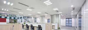 LED-UK lighting in an office